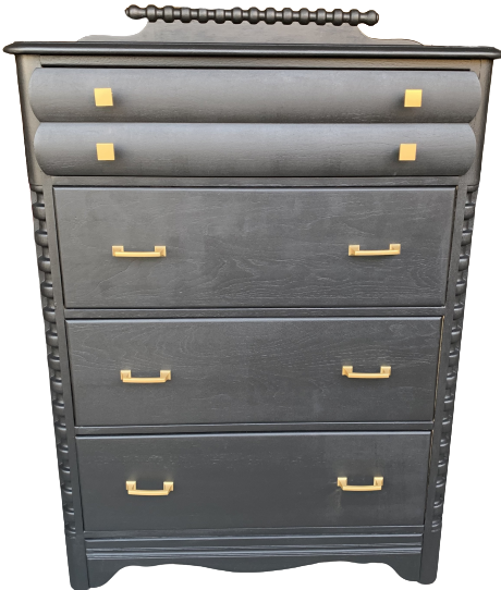 Black and Brass Chest of Drawers