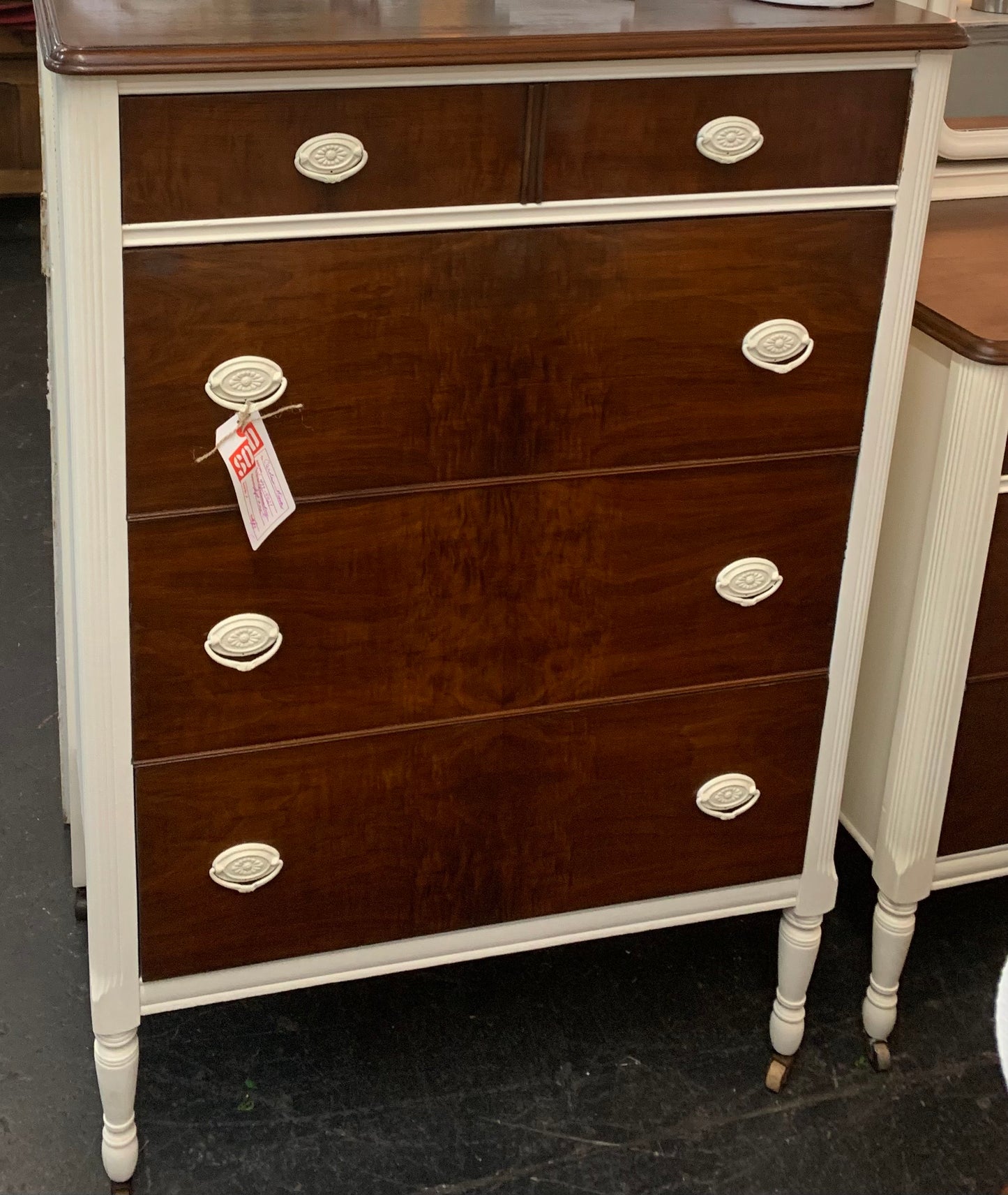 Mahogany and Ivory Painted Chest