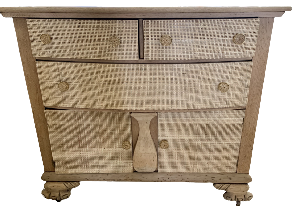 Oak Rattan Chest