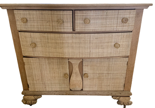 Oak Rattan Chest