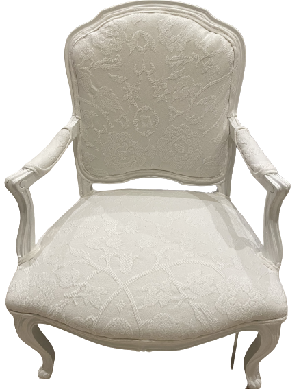 White Chenille Arm Chair