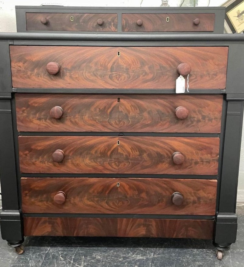 Empire Style Burlwood and Black Gentleman's Chest