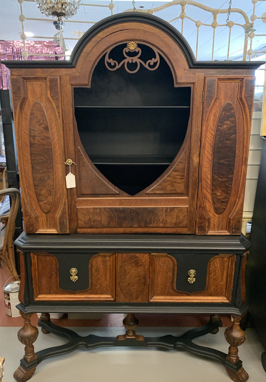 1920's Burlwood and Black Hutch