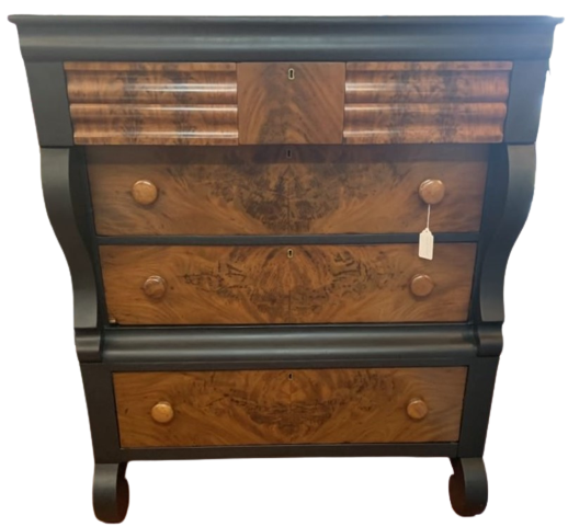 Empire Style Burlwood and Black Gentleman's Chest