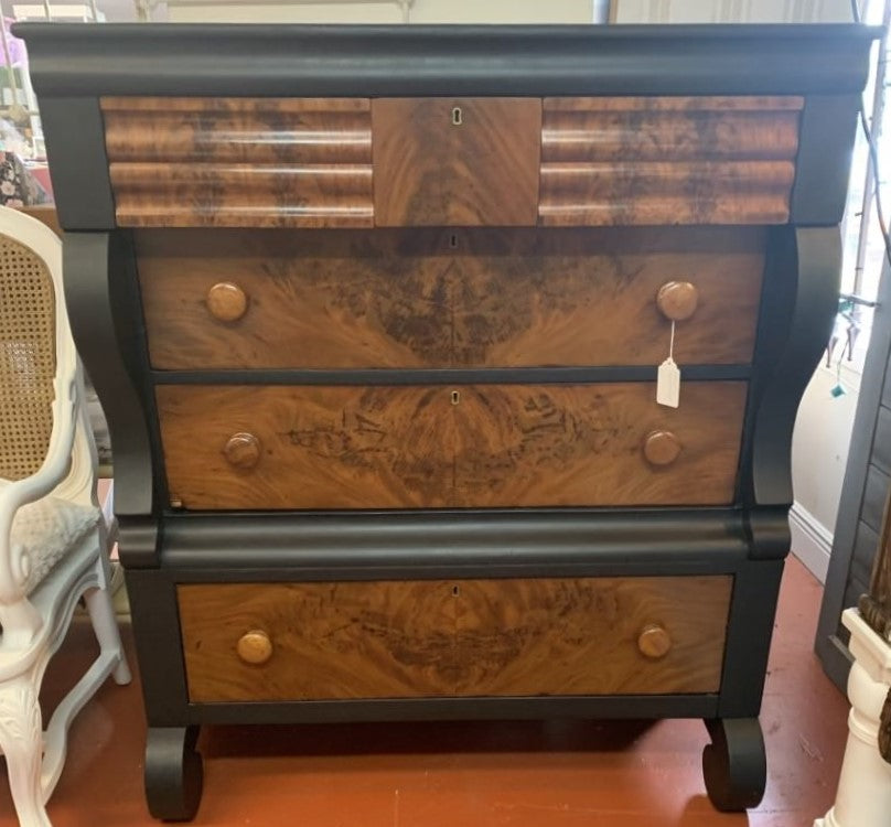 Empire Style Burlwood and Black Gentleman's Chest